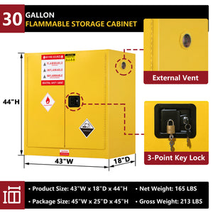 30 Gallon Flammable Safety Cabinet