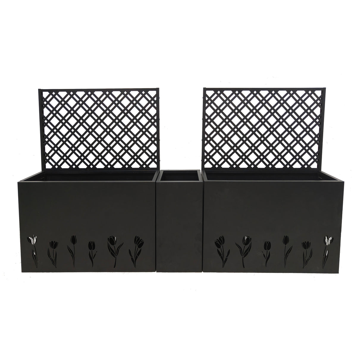 Metal Planter-Trellis Combo Set of 3