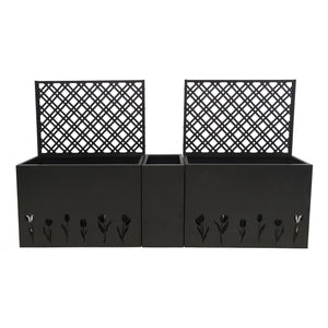 Metal Planter-Trellis Combo Set of 3