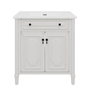 Vintage Bathroom Vanity With Sink, Rustic Cabinet With Soft Close Doors