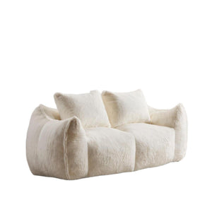 Giant Bean Bag Couch, Ultra Soft Fluffy Loveseat For Living Room