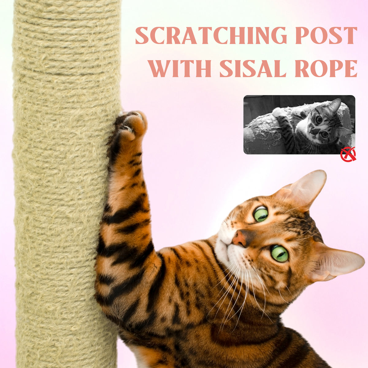Flower Cat Tree with Large Condo, Removable Cushion and Hammock, 56-Inch, Pink
