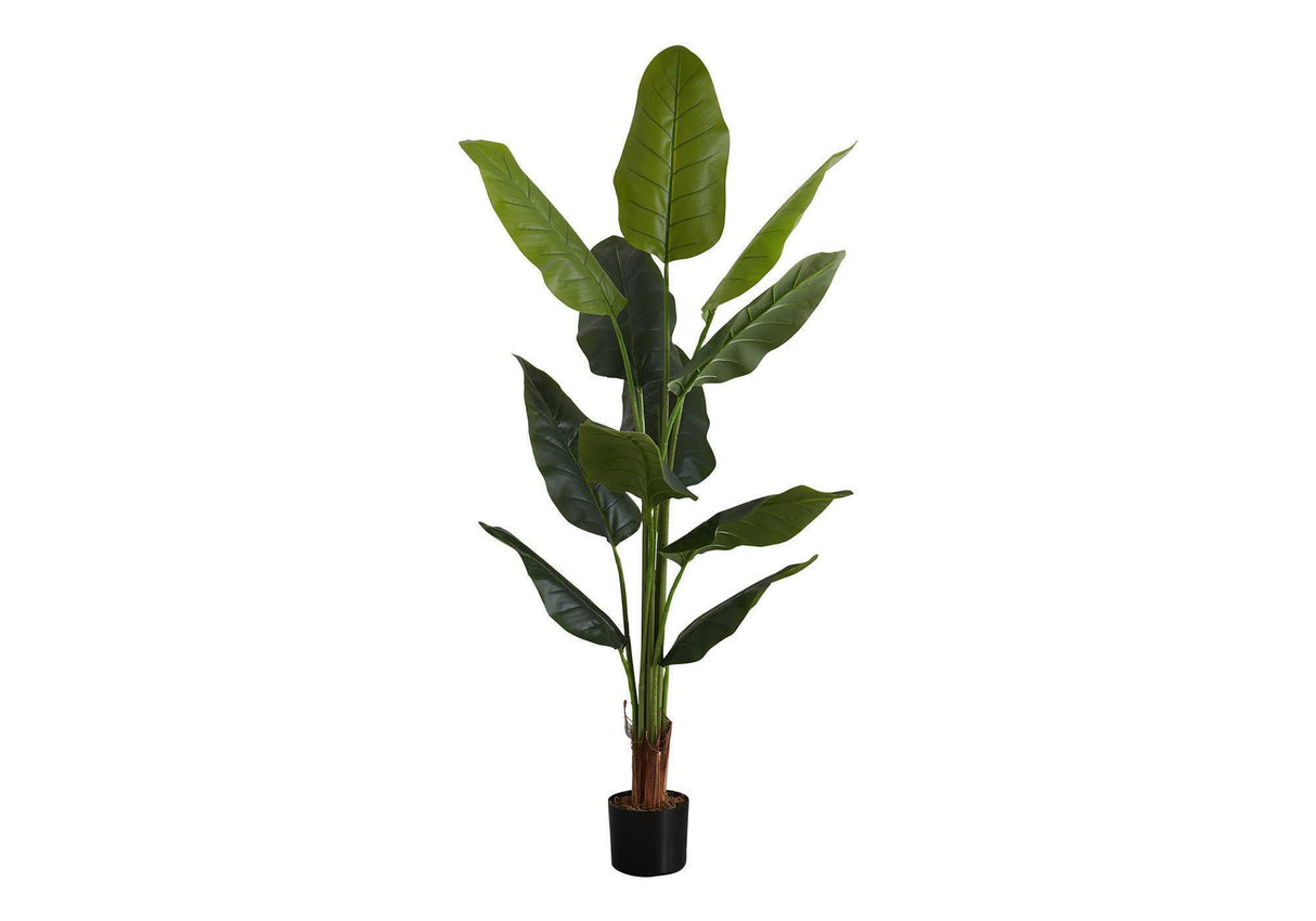 59" Tall, Artificial Plant, Strelitzia Tree, Indoor, Faux, Fake, Floor, Greenery, Potted, Real Touch, Decorative - Green / Black - Best Buy Furniture