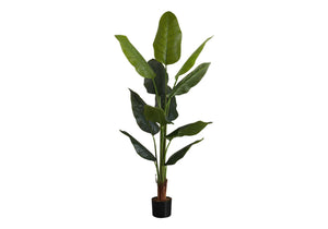 59" Tall, Artificial Plant, Strelitzia Tree, Indoor, Faux, Fake, Floor, Greenery, Potted, Real Touch, Decorative - Green / Black - Best Buy Furniture