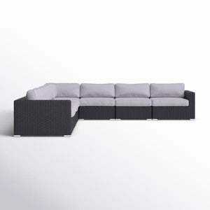 Luxurious Wicker Patio Sectional With Weather Resistant Sunbrella Cushions