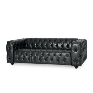 Comfy 3 Seat Sofa & Wooden Legs, For Living Room And Study - Black - Best Buy Furniture