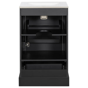 Bathroom Vanity With Sink, Soft Close Door, Adjustable U-Shaped Shelf
