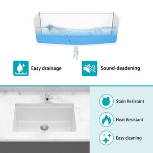 Quartz Kitchen Sink, Composite Workstation, Undermount