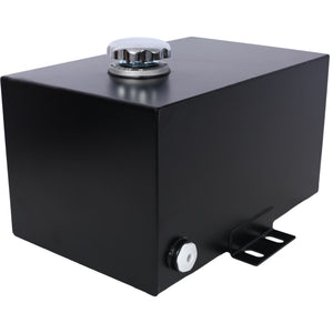Heavy Duty 5 Gallon Steel Hydraulic Fluid Reservoir Tank With Mounting Foot, 14 Gauge - Black