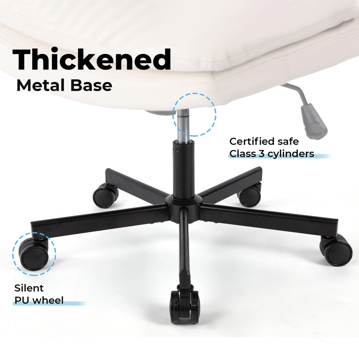 Upgrade! Larger Size 360° Swivel Home Office Desk Chair with Wheels