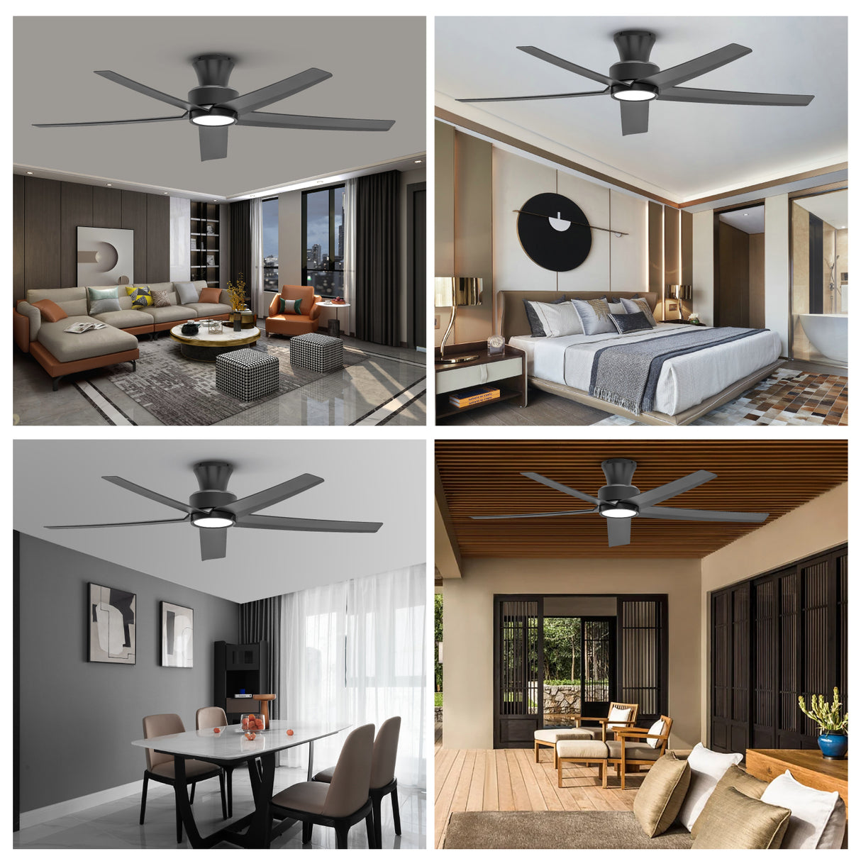 52 Inch Ceiling Fan with Light, Reversible DC Motor and Remote