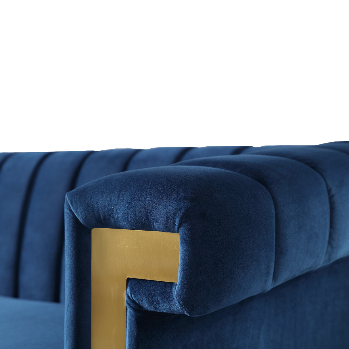Vintage Blue Velvet 2 Piece Sofa Set