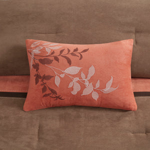 7 Piece Faux Suede Comforter Set - Coral California King