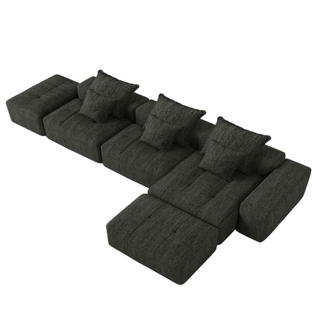 Modern Oversized DIY Combination Modular Sectional Sofa With Pillows