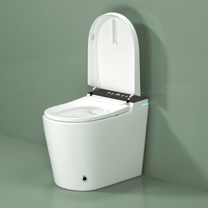 Compact Smart Toilet with Built-in Bidet Seat and Modern Tankless Design