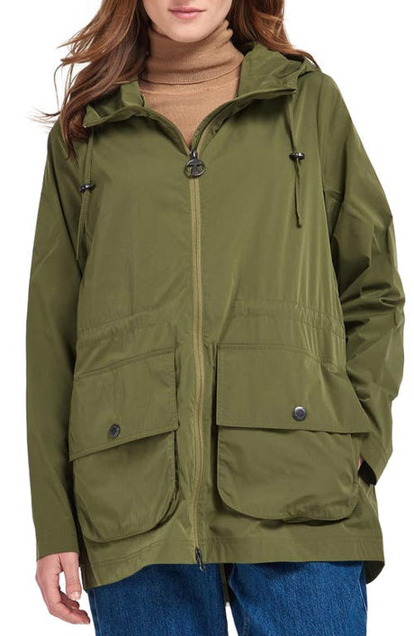 Barbour Maara Waterproof Jacket in Olive Tree , Size 14 Us