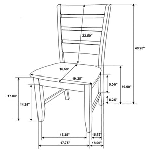 Padded Seat Side Chairs With Tapered Slats (Set of 2)