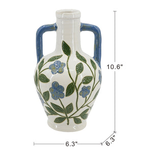 Floral Amphora Ceramic Vase