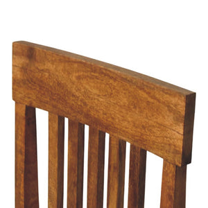 Solid Wood Leather Slatted Dining Chair