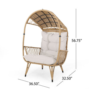 Outdoor Wicker Standing Basket Chair With Cushion - Best Buy Furniture