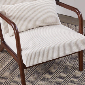 Accent Chair With Pillow And Wood Frame
