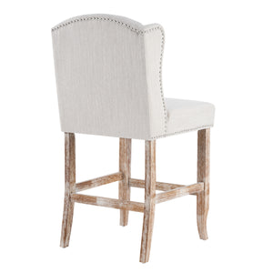 26.78'' Seat Height Vienna Contemporary Fabric Tufted Wingback Counter Stools, Set of 2