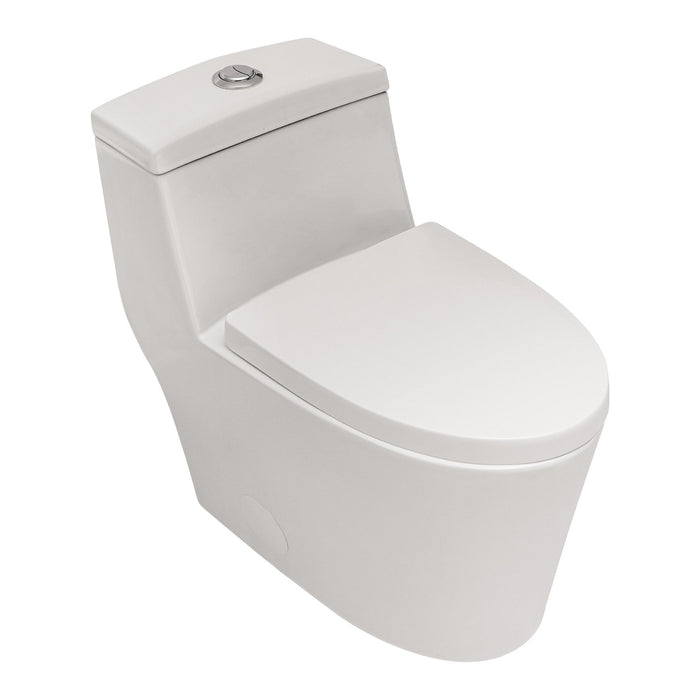 Dual Flush 1 Piece Toilet with Soft Closing Seat - White