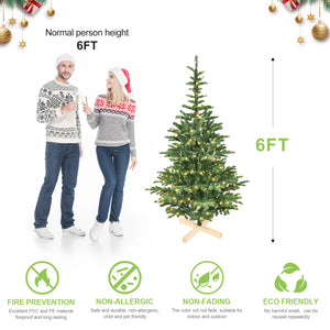 6ft Pre-Lit Christmas Tree with 300 Warm White Lights