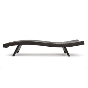 Mysticism Outdoor Chaise Lounge With Adjustable Backrest And Foldable Legs - Brown Multi