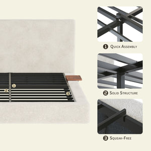 AirFrame Queen Bed Frame with Adjustable Sliding Side Table