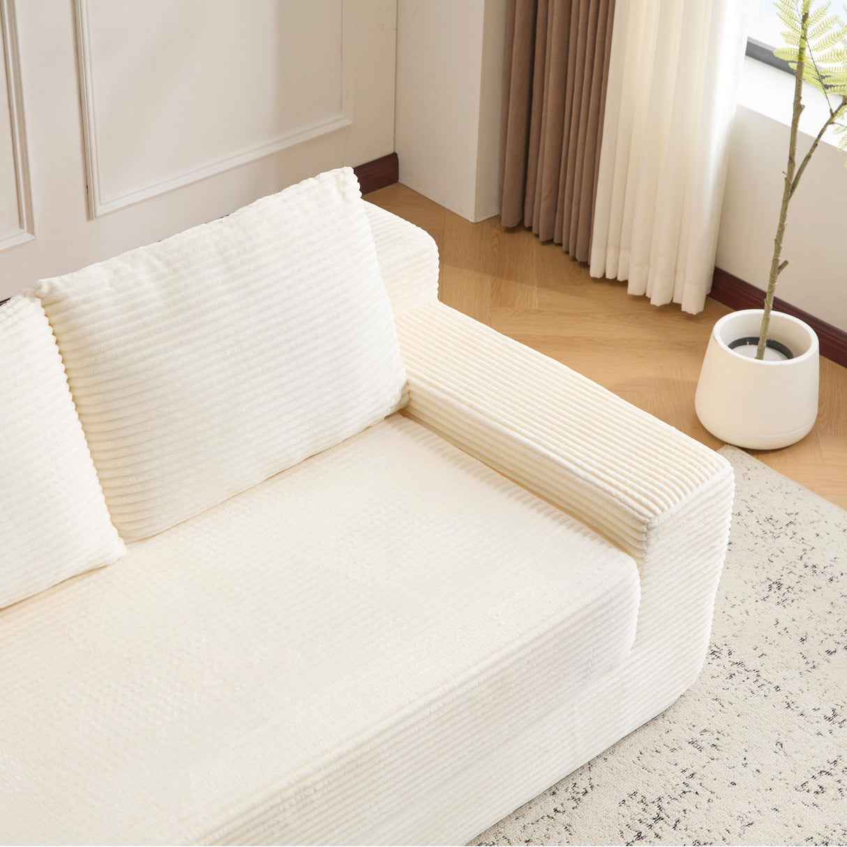 Comfortable Deep Seat Loveseat Sofa Bed, Reversible Cushion With Pillows