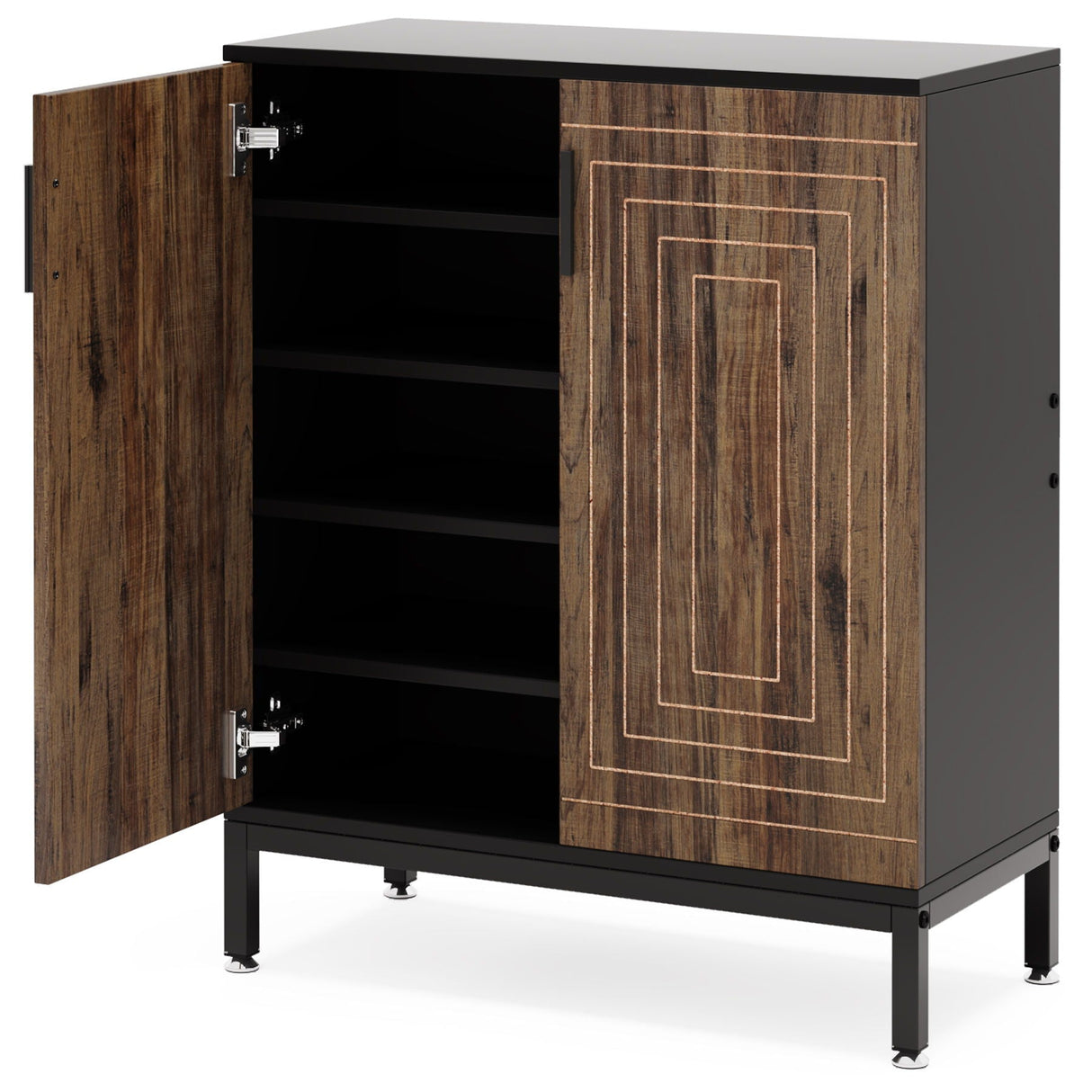 Shoe Cabinet With Doors, 5-Tier Shoe Storage Organizer
