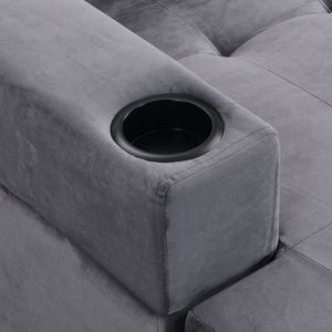 Modern Sectional Sofa Set With L Shape Chaise Lounge And Storage