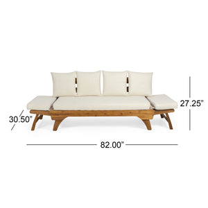 Outdoor Acacia Wood Expandable Daybed With Cushions - Best Buy Furniture
