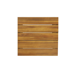 Outdoor Bar Stool With Slat Design And Metal Frame (Set of 2)