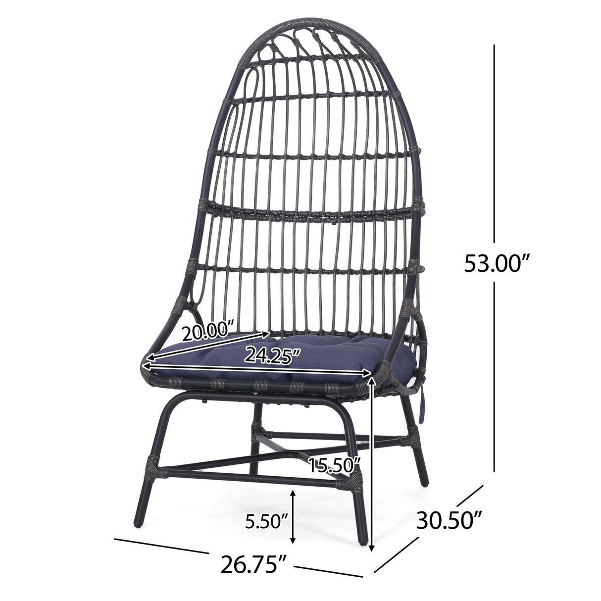 Elon - Cocoon Chair - Gray - Best Buy Furniture
