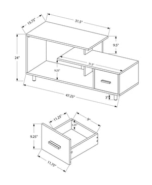 TV Stand, Console, Media Entertainment Center, Storage Drawer, Contemporary - Best Buy Furniture