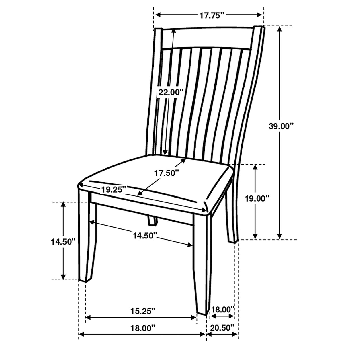 Padded Side Chair (Set of 2) - Gray