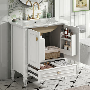 Freestanding Vanity With 1 Drawer & 2 Soft Close Doors With Door Mounted Storage