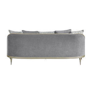 Fernando - Sofa With 5 Pillows - Champagne / Gray
