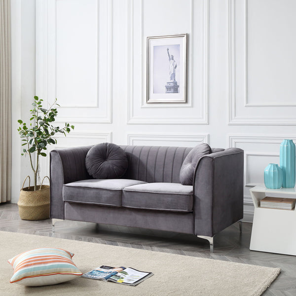 Glam Styled Micro Suede Loveseat
