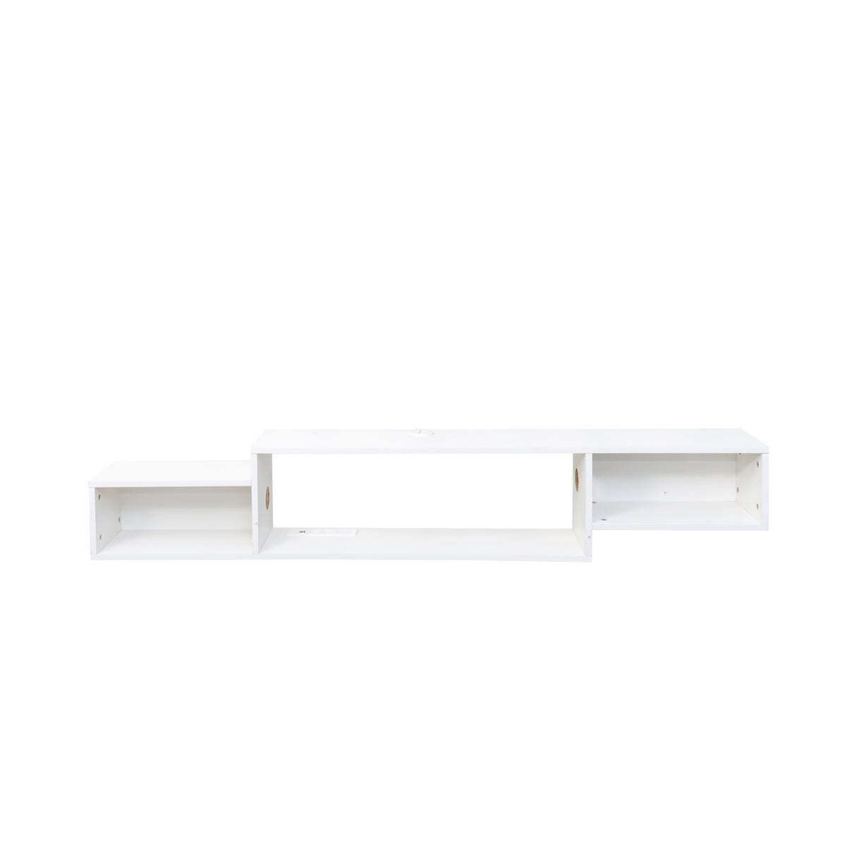 65.35in Wall Mounted Floating TV Stand with 20 Color LEDs and Charging Station