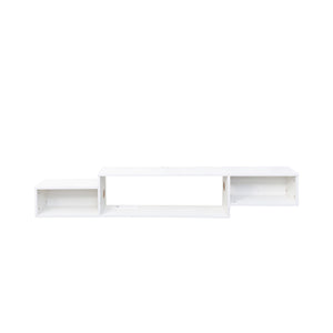65.35in Wall Mounted Floating TV Stand with 20 Color LEDs and Charging Station