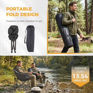 Set of 2 Oversized Camping Chairs with Side Pocket