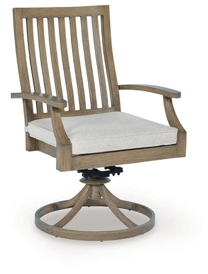 Rainier Ranch - Swivel Chair With Cushion (Set of 2) - Brown / Beige - Best Buy Furniture