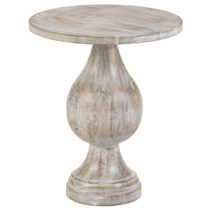Pedestal Accent Table Elegant Round Top Table - Ivory