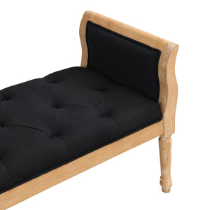 Modern Upholstered Bench with Curved Arms