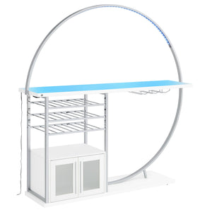 Casey - 2 Door Home Bar Storage Bar With Customizable Lighting - White