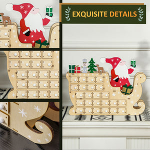 HOMCOM Christmas Advent Calendar with 24 Countdown Drawers