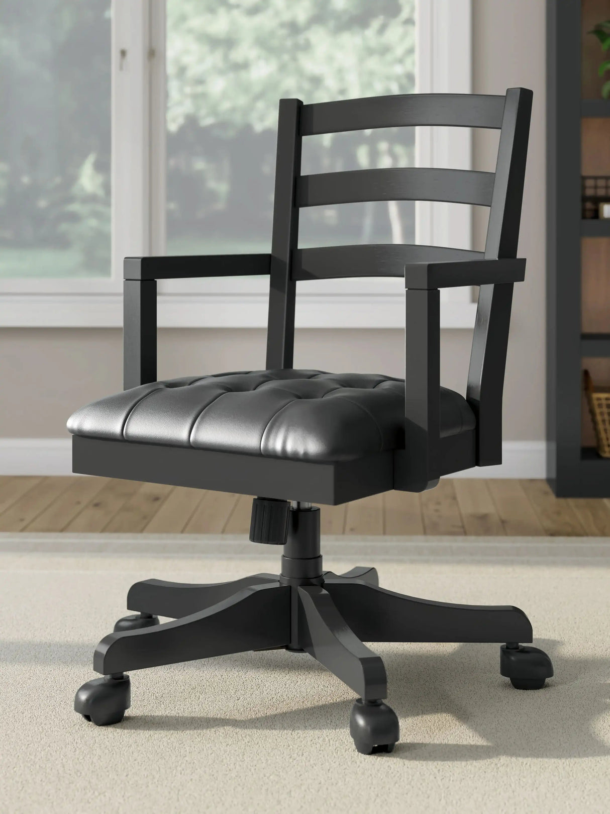 Wildenauer - Home Office Swivel Desk Chair - Brown / Black - Best Buy Furniture